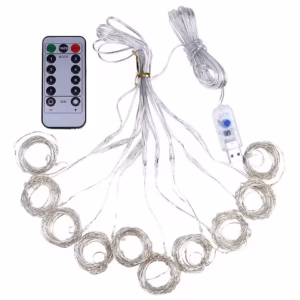 Cortina de Luces LED Cascada Dorada (3 x 3 Metros)
