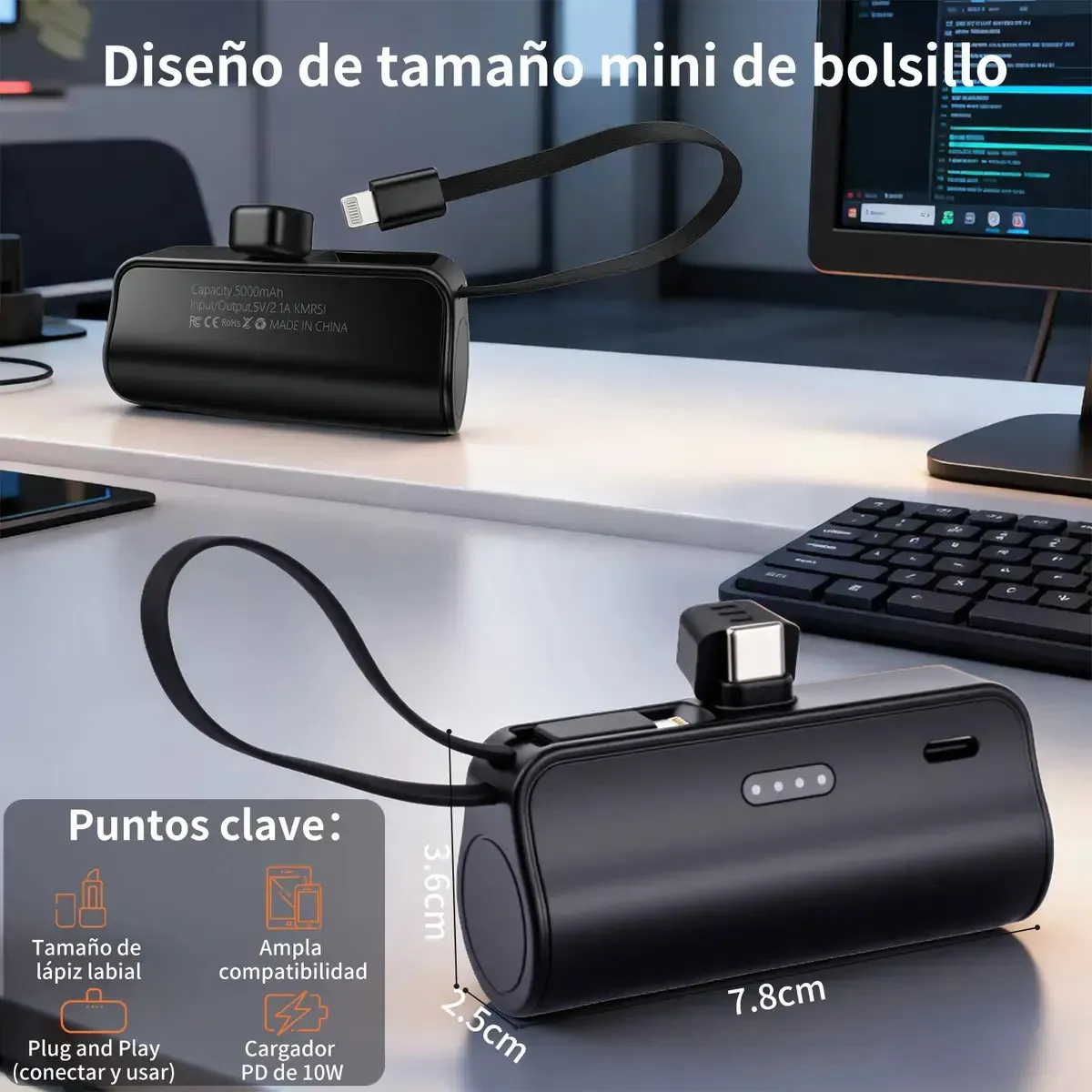 Mini Power Bank 5000 mah - Image 2